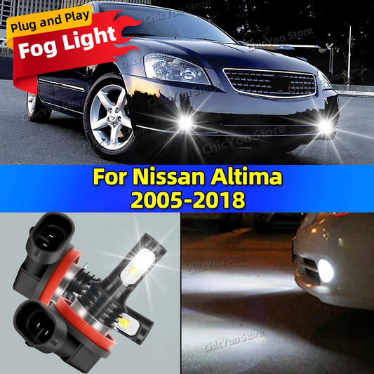 2Pcs LED Canbus Auto Fog Lamps 6000K Fog Light Car Accessories For Nissan Altima 2005-2018 2009 2010 2011 2012 2013 2014 2015