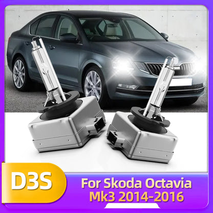 2PCS Roadsun HID D3S 35W 6000K 8000K HID Xenon Auto Headlights 12V Car Lampada Bulbs For Skoda Octavia 3 Mk3 Gen3 2014 2015 2016