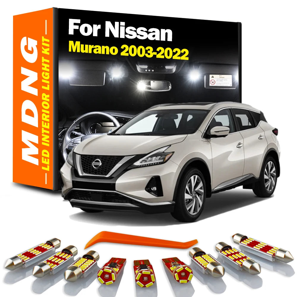 LED Interior Plate Dome Door Light Kit Accessories For Nissan Murano Z50 Z51 Z52 2003-2008 2014 2015 2017 2019 2020 2021 2022
