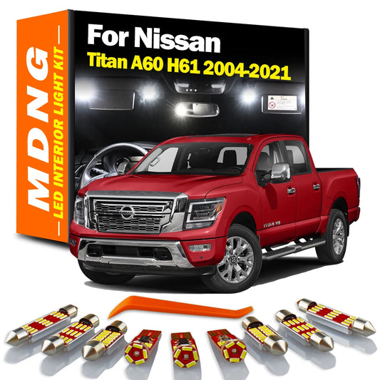 MDNG LED Bulb Interior Map Dome Luggage Light Kit For Nissan Titan A60 H61 2004- 2015 2016 2017 2018 2019 2020 2021 Signal Lamp