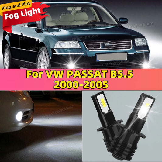 2PCS Car LED Fog Light Lamp Bulb For VW PASSAT B5.5 2000 2001 2002 2003 2004 2005 Replace Bulbs Accessories White