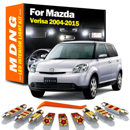 MDNG 11Pcs For Mazda Verisa 2004-2008 2009 2010 2011 2012 2013 2014 2015 Car Accessories LED Interior Map Trunk Dome Light Kit