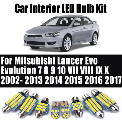 Interior Reading Light Accessories LED Bulbs Kit For Mitsubishi Lancer Evo Evolution 7 8 9 10 VII VIII IX X 2002- 2015 2016 2017