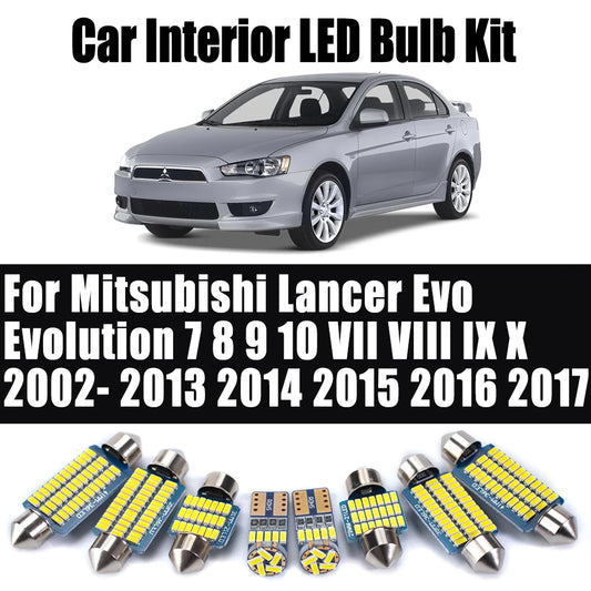 Interior Reading Light Accessories LED Bulbs Kit For Mitsubishi Lancer Evo Evolution 7 8 9 10 VII VIII IX X 2002- 2015 2016 2017