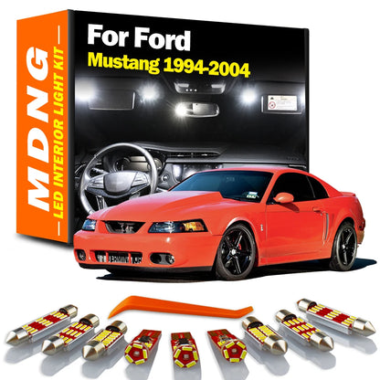 MDNG 13Pcs LED Interior Dome Map Trunk Vanity Mirror Light Kit For Ford Mustang 1994-2000 2001 2002 2003 2004 Car Accessories
