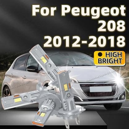 2/4Pcs Led Super Bright CSP Car Light Bulbs Headlight 6000K For Peugeot 208 2012 2013 2014 2015 2016 2017 2018 Plug and Play