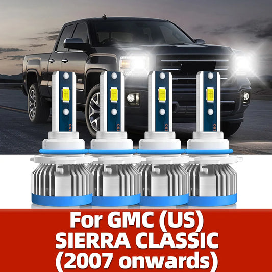 2/4x Led Headlight Bulb For GMC SIERRA CLASSIC 2007 2008 2009 2010 2011 2012 2013 2014-2024 Car 6000K 120W 20000LM Auto Headlamp