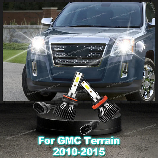 2/4Pcs 25000LM LED Headlight Canbus H11 HB3 Bulb Turbo Car Lamp 12V For GMC Terrain 2010 2011 2012 2013 2014 2015
