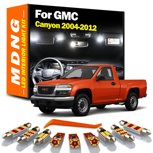 MDNG 13Pc Canbus Car Bulbs LED Interior Reading Trunk Light Kit For GMC Canyon 2004- 2007 2008 2009 2010 2011 2012 Accessories