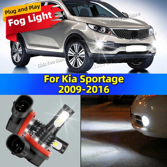 LED Car Fog Light Bulbs Lamp For Kia Sportage 2009 2010 2011 2012 2013 2014 2015 2016 20000LM Ultra Bright Plug and Play