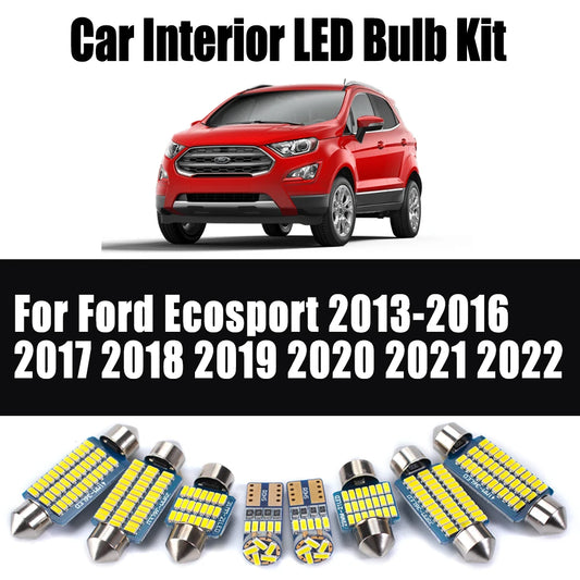 13Pcs For Ford Ecosport 2013- 2016 2017 2018 2019 2020 2021 2022 LED Interior Ceiling Bulb Dome Trunk Light Kit Car Accessories