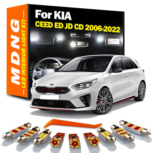 MDNG Canbus For KIA For CEED ED JD CD 2006-2018 2019 2020 2021 2022 LED Interior Map Dome Light Kit Car Accessories Led Bulbs