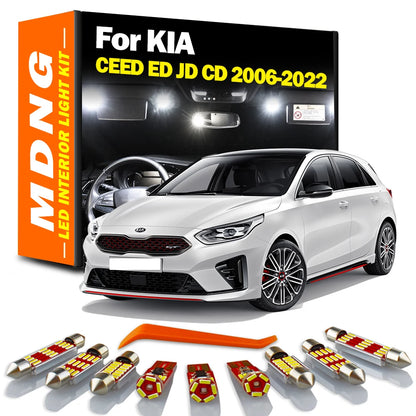 MDNG Canbus For KIA For CEED ED JD CD 2006-2018 2019 2020 2021 2022 LED Interior Map Dome Light Kit Car Accessories Led Bulbs