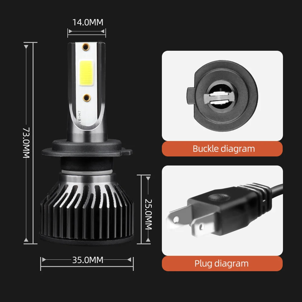 Motorcycle H7 LED Headlight 30000LM 6000K Bulbs with Fan Cooling For Honda CBR 600 RR PC37 Sportler 2003 2004 2005 2006