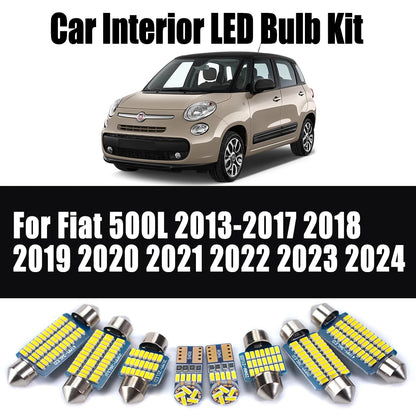 11Pcs LED Interior Trunk Map Dome Sun Visor Light Kit Car Accessories For Fiat 500L 2013-2017 2018 2019 2020 2021 2022 2023 2024