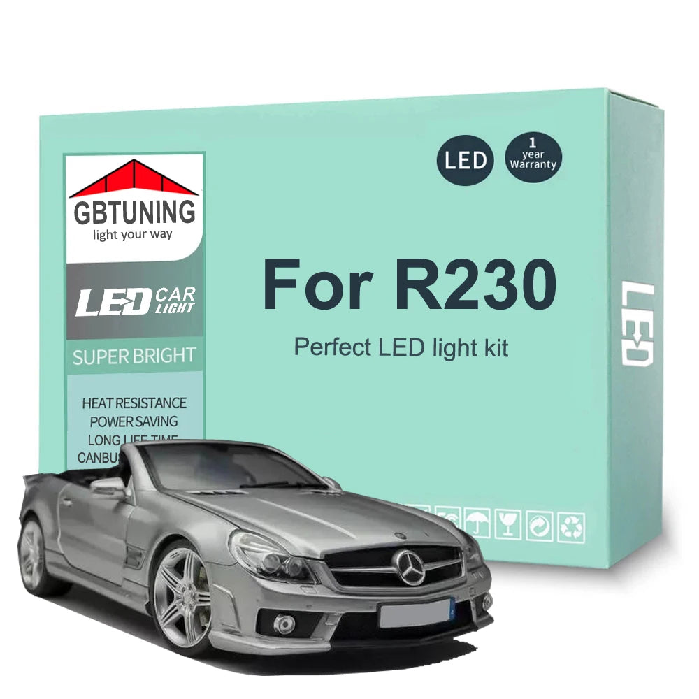 15Pcs LED Interior Light Bulb Kit For Mercedes Benz SL Class R230 SL280 SL300 SL350 SL500 SL600 SL55 2002-2012 Car Accessories