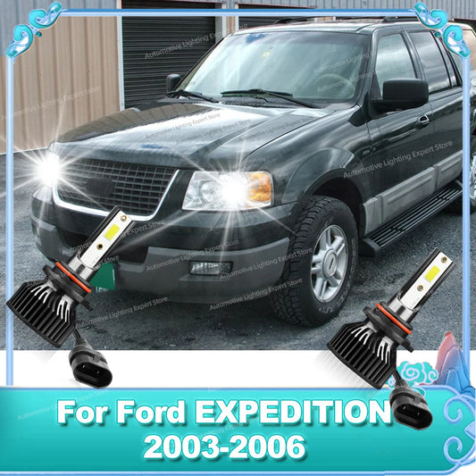 2/4Pcs 180W LED Car Headlight Bulb High Power Auto Lamp 6000K with Fan Cooling For Ford EXPEDITION 2003 2004 2005 2006