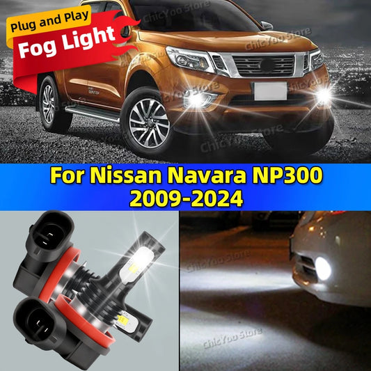 LED Car Fog Light Bulbs Auto Lamp For Nissan Navara NP300 2009-2024 2010 2011 2012 2013 2014 20000LM Ultra Bright Plug and Play