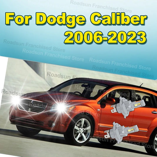 2Pcs Hi/Lo Beam Headlights 12V Plug&Play For Dodge Caliber 2006-2023 2007 2008 2009 2010 2011 2012 2013 2014 2015 2016 2017 2018