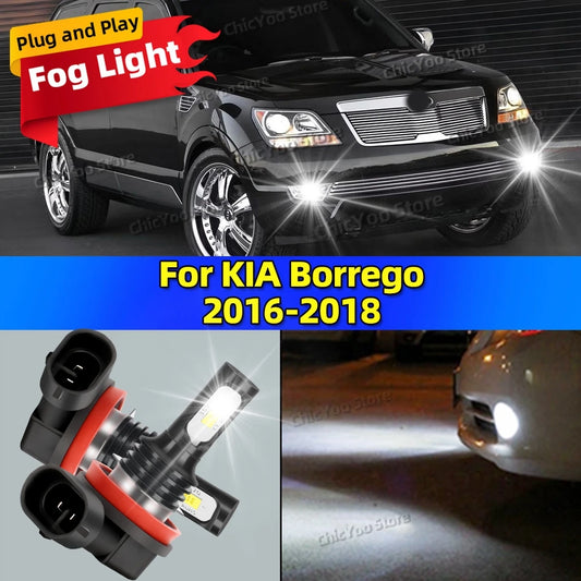 6000K Auto Fog Lights 20000LM CSP Fanless Car Fog Lamp Bulbs For KIA Borrego 2016 2017 2018 Plug and Play in 5 Minutes