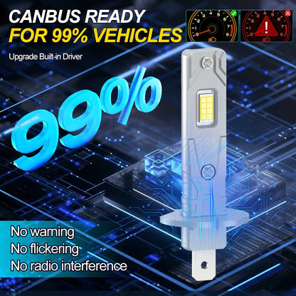 2PCS Powerful 1:1 LED Headlight Bulbs H7 H4 H11 H1 Copper Tube H8 9005 HB3 9006 HB4 50000LM 300W CSP 3570 Chips Led Car Headlamp