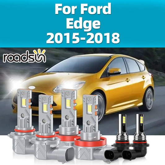 2/6Pcs LED Bulbs 6000K For Ford Edge 2015 2016 2017 2018 Car Headlights 30000LM Headlamps LED Chips Fog Lights 12V Accessories