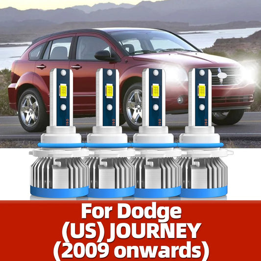 2/4x Led Headlight 6000K Bulbs For Dodge Journey 2009 2010 2011 2012 2013 2014 2015 2016 - 2024 Car Headlamps Turbo CSP Lamps
