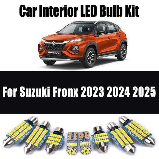 10Pcs For Suzuki Fronx 2023 2024 2025 LED Interior Map Dome Reading Trunk Light Kit Number Plate Lamp Car Lighting Accessories