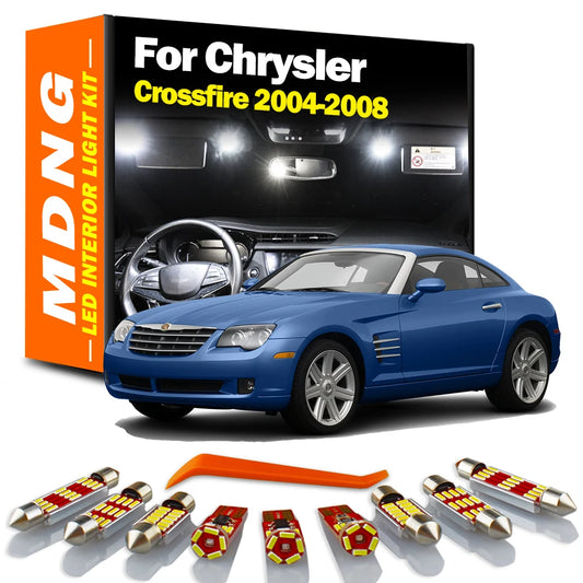 MDNG 8Pcs Canbus Car LED Interior Trunk Map Light Kit For Chrysler Crossfire 2004 2005 2006 2007 2008 Reading Bulbs Accessories