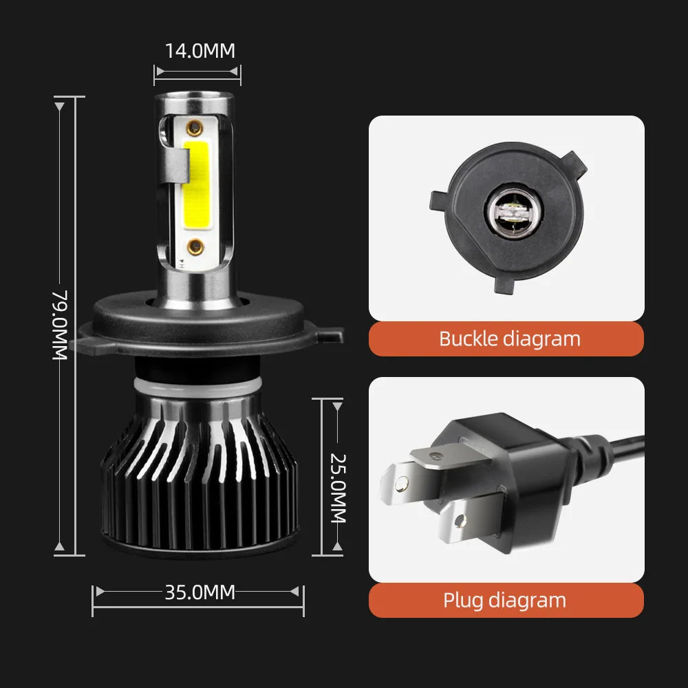4Pcs Car Headlight H4 LED Bulb 30000LM Turbo Lamp 6000K HB4 Fog Light For TOYOTA SEQUOIA 2001 2002 2003 2004 2005 2006 2007
