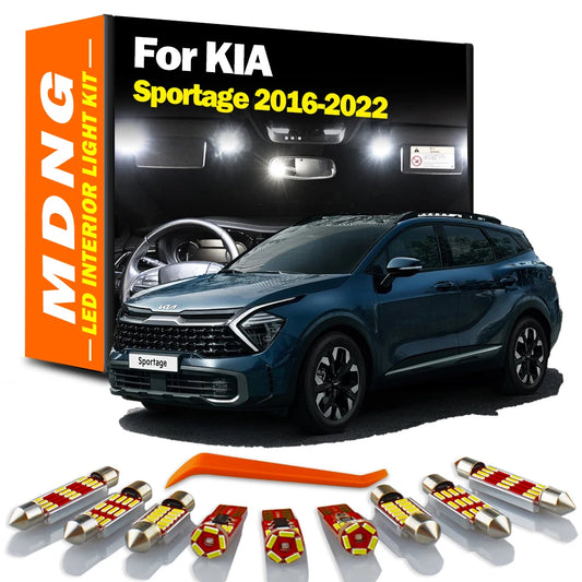 MDNG 11P For KIA Sportage 2016 2017 2018 2019 2020 2021 2022 LED Interior Dome Map Trunk Light Kit Car Reading Bulbs No Error
