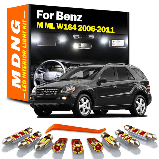 MDNG 19Pcs LED Interior Map Door Footwell Trunk Light Kit For Mercedes Benz M ML Class W164 ML350 ML450 ML500 2006-2011 Car Bulb