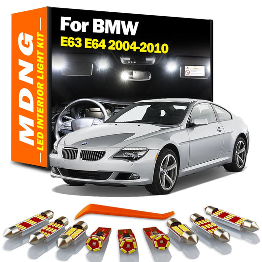 MDNG 14Pcs For BMW 6 Series E63 E64 630 635 645 650 2004- 2007 2008 2009 2010 Indoor Trunk Door Lamp Car LED Interior Light Kit