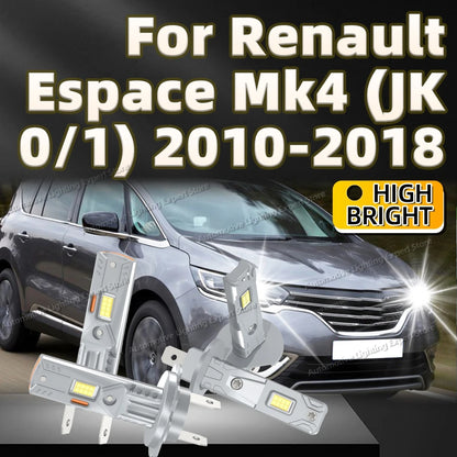 2/4Pcs LED Headlight Bulb 25000LM CSP Car Lamp 12V 6000K For Renault Espace Mk4 JK0 2010-2018 2011 2012 2013 2014 2015 2016 2017