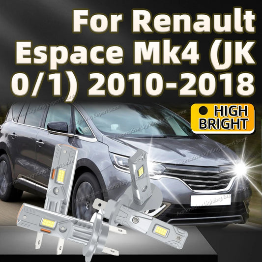 2/4Pcs LED Headlight Bulb 25000LM CSP Car Lamp 12V 6000K For Renault Espace Mk4 JK0 2010-2018 2011 2012 2013 2014 2015 2016 2017