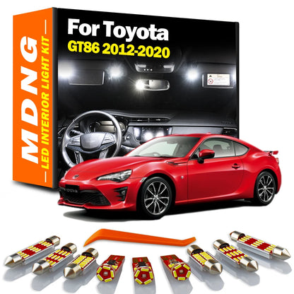 MDNG 11Pcs LED Interior Trunk Dome Light Kit For Toyota 86 GT86 2012 2013 2014 2015 2016 2017 2018 2019 2020 Number Plate Bulb