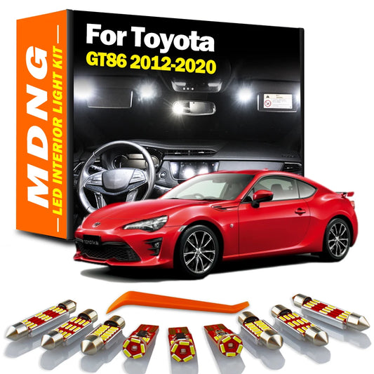 MDNG 11Pcs LED Interior Trunk Dome Light Kit For Toyota 86 GT86 2012 2013 2014 2015 2016 2017 2018 2019 2020 Number Plate Bulb