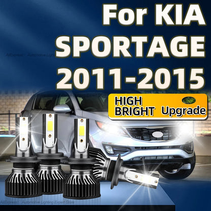 2/4Pcs LED 360W High Power Lamp Headlight H7 6000K Auto Light with Cooling Fan For KIA SPORTAGE 2011 2012 2013 2014 2015