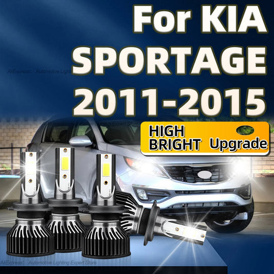 2/4Pcs LED 360W High Power Lamp Headlight H7 6000K Auto Light with Cooling Fan For KIA SPORTAGE 2011 2012 2013 2014 2015