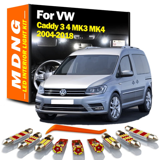 MDNG Canbus LED Interior Dome Map Trunk Light Kit For Volkswagen VW Caddy 3 4 MK3 MK4 2004-2016 2017 2018 Indoor Door Bulbs