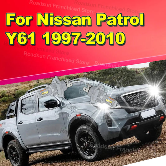 2Pcs Hi/Lo Beam Headlights Plug&Play For Nissan Patrol Y61 1997-2010 1999 2000 2001 2002 2003 2004 2005 2006 2007 2008 2009
