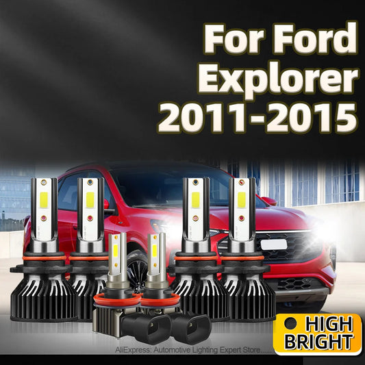 2/4/6Pcs 150W LED Headlight High Power 9005 9006 Turbo Lamp 6000K Car Fog Light H11 For Ford Explorer 2011 2012 2013 2014 2015