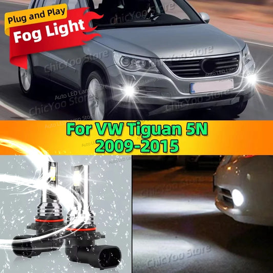 2Pcs LED Front Fog Light Car Bulb Accessories 6000K Canbus Lamp 80W For VW Tiguan 5N 2009 2010 2011 2012 2013 2014 2015