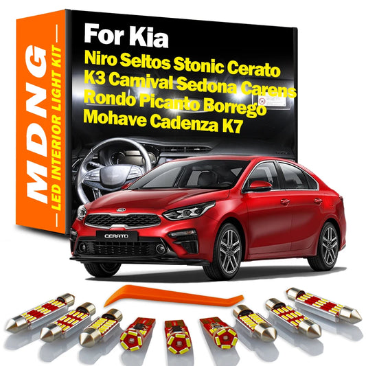 Car Interior LED Bulbs Light For KIA Niro Stonic Cerato K3 Seltos Carnival Sedona Rondo Picanto Borrego Mohave Carens Cadenza K7