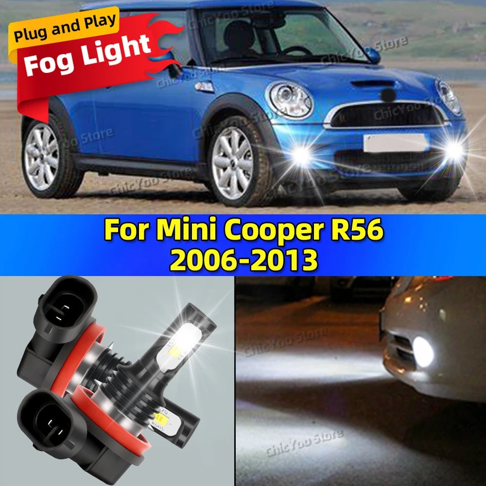 LED Car Fog Light Bulbs Auto Lamp For Mini Cooper R56 2006 2007 2008 2009 2010 2011 2012 2013 20000LM Ultra Bright Plug and Play