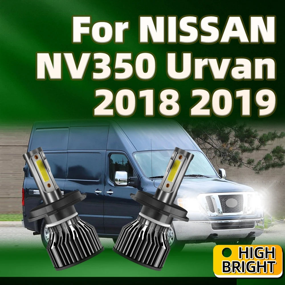 2Pcs 150W LED Car Light 6000K H4 Headlight Replace Halogen Lamp High Bright with Fan For NISSAN NV350 Urvan 2018 2019