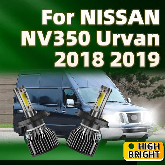 2Pcs 150W LED Car Light 6000K H4 Headlight Replace Halogen Lamp High Bright with Fan For NISSAN NV350 Urvan 2018 2019