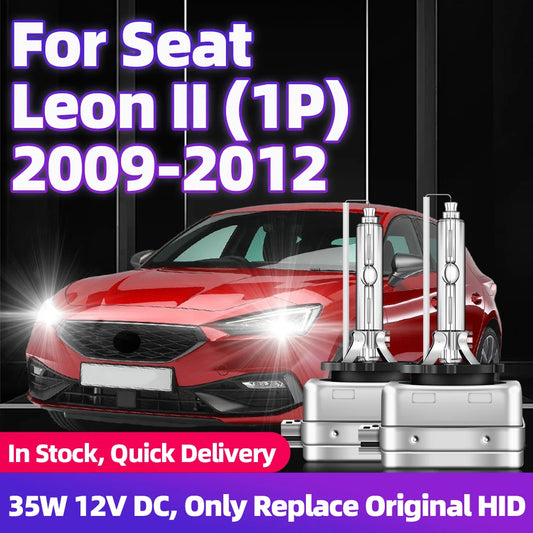 For Seat Leon II (1P) 2009 2010 2011 2012 HID Bulbs D1S 35W HID Xenon Car Headlights 12V Auto Headlamps 6000K 8000K Fast Bright