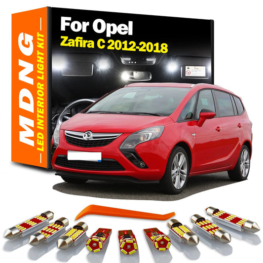 15Pcs Canbus LED Interior Dome Map Trunk Mirror Light Kit For Opel Vauxhall Zafira Tourer C 2012 2013 2014 2015 2016 2017 2018