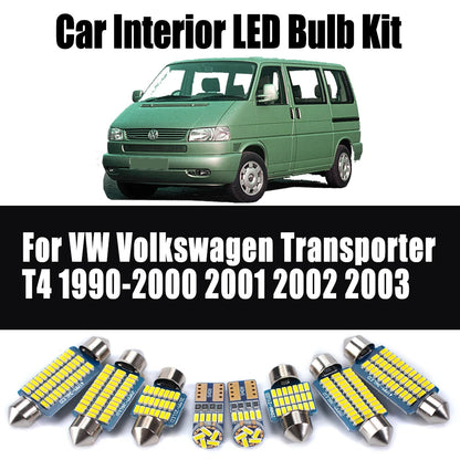 14Pcs For VW Volkswagen Transporter T4 1990-2000 2001 2002 2003 Canbus LED Interior Reading Door Dome Light Car Trunk Bulbs Kit